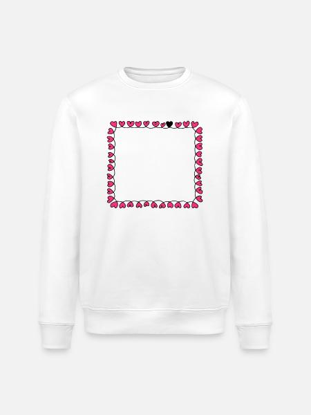 Rahmen Herzen - Stanley/Stella Unisex Bio-Sweatshirt ROLLER - Weiß