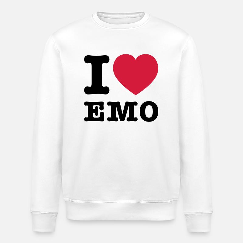 I Love Emo 2 - Stanley/Stella ROLLER Unisex Organic Sweatshirt - white
