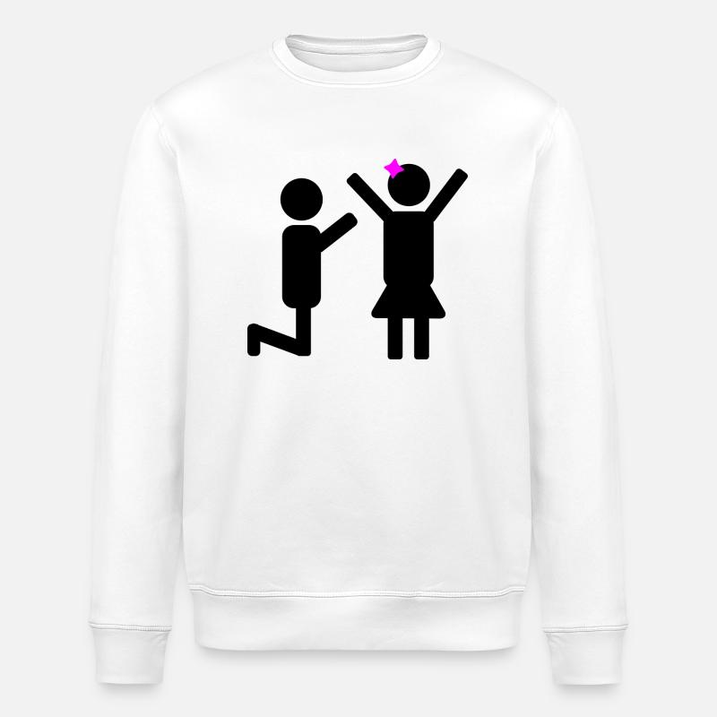Hochzeitsantrag - Stanley/Stella Unisex Bio-Sweatshirt ROLLER - Weiß