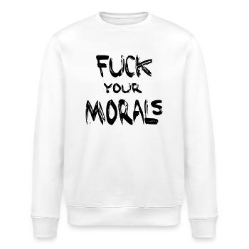 fuck your morals FEMEN - Stanley/Stella Unisex Bio-Sweatshirt ROLLER - Weiß - Vorne - Nik (191cm)