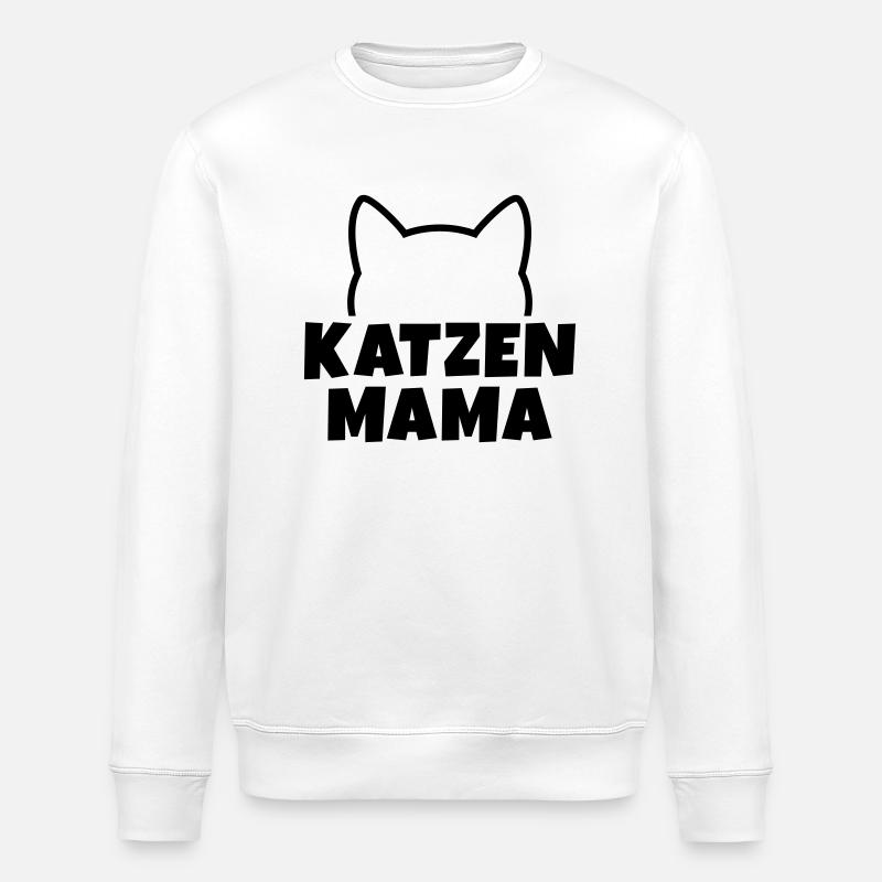 Katzenmama - Stanley/Stella Unisex Bio-Sweatshirt ROLLER - Weiß