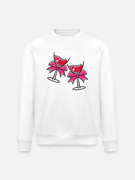 glases wine - Stanley/Stella Unisex Bio-Sweatshirt ROLLER - Weiß