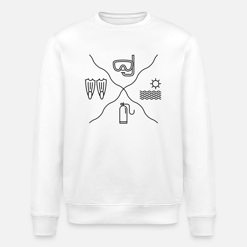 Diving - Stanley/Stella ROLLER Unisex Organic Sweatshirt - white
