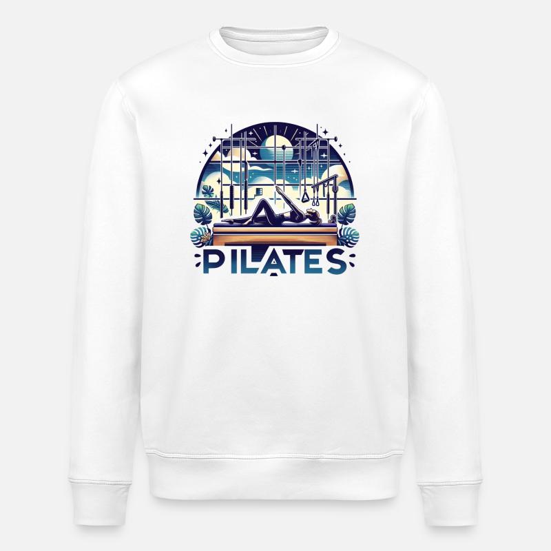 "Pilates" - Dynamisches Studiodesign - Stanley/Stella Unisex Bio-Sweatshirt ROLLER - Weiß