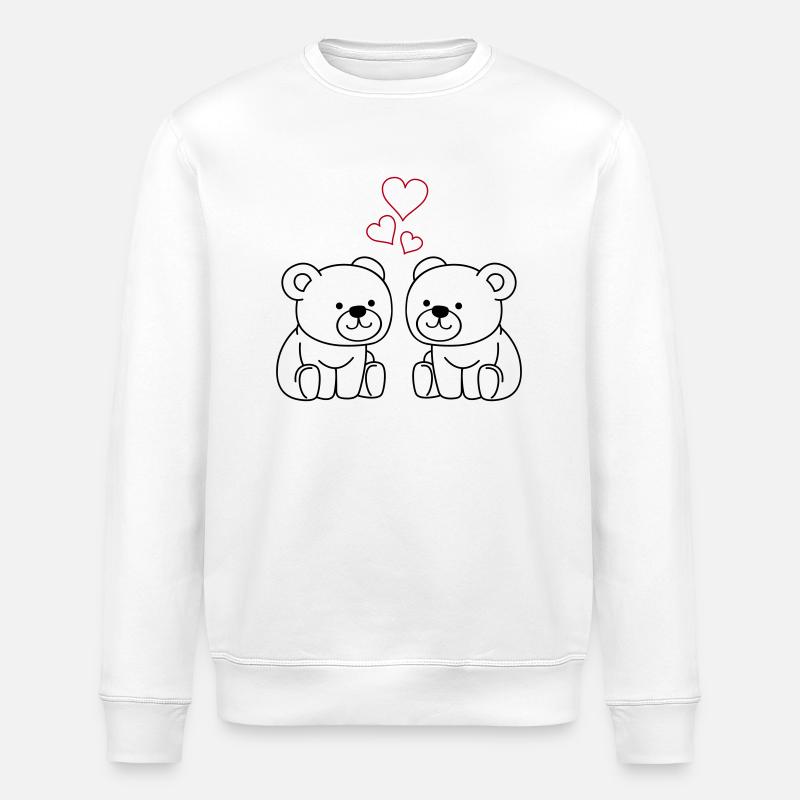teddybär love - Stanley/Stella Unisex Bio-Sweatshirt ROLLER - Weiß