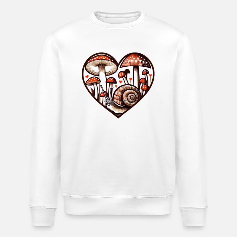 Escargot champignon - Sweat bio ROLLER Stanley/Stella Unisexe - blanc
