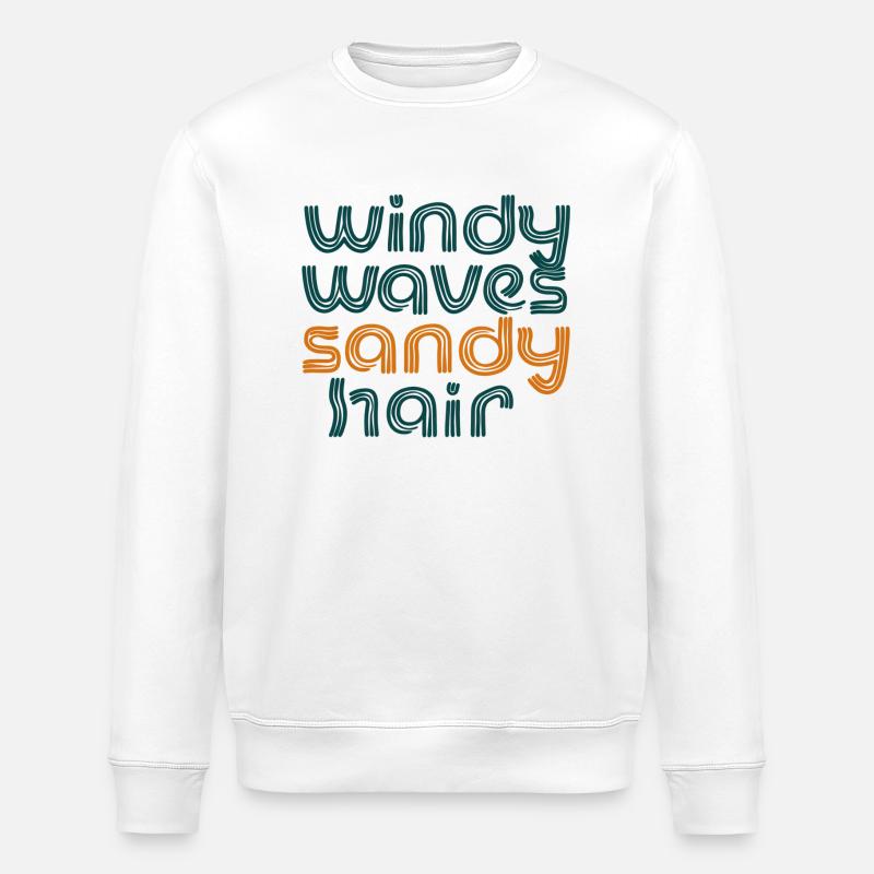 windy waves - Stanley/Stella Unisex Bio-Sweatshirt ROLLER - Weiß