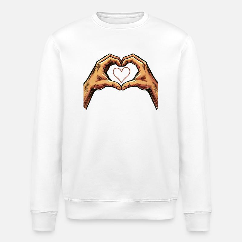 hand herz - Stanley/Stella Unisex Bio-Sweatshirt ROLLER - Weiß