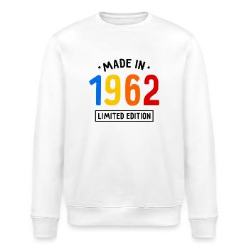 Made in 1962 - Limited Edition - Geburtsjahr - Stanley/Stella Unisex Bio-Sweatshirt ROLLER - Weiß - Vorne - Nik (191cm)