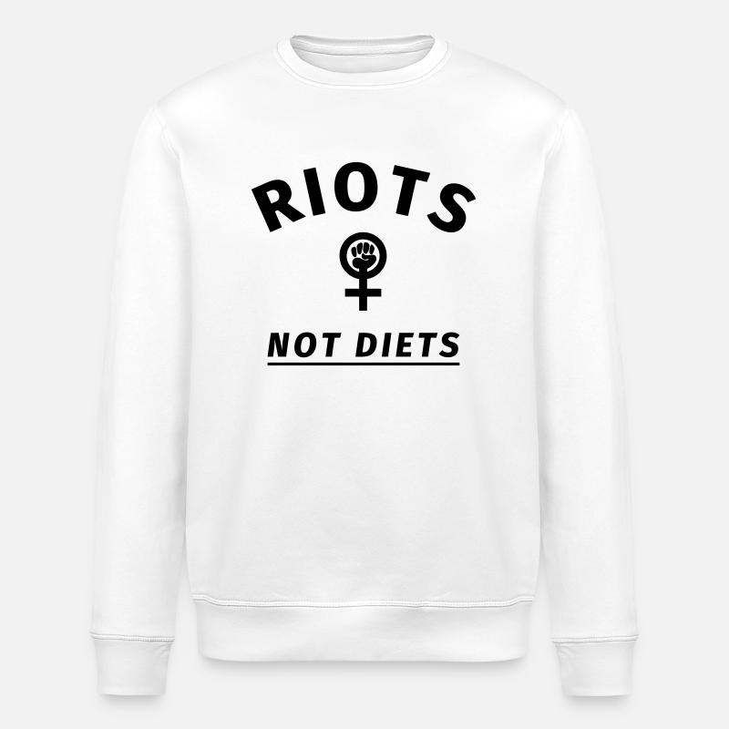 Riots not Diets - Stanley/Stella Unisex Bio-Sweatshirt ROLLER - Weiß