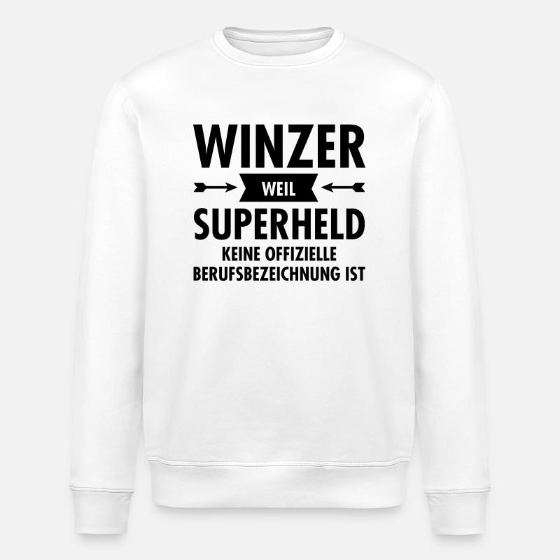 Winzer - Superheld - Stanley/Stella Unisex Bio-Sweatshirt ROLLER - Weiß