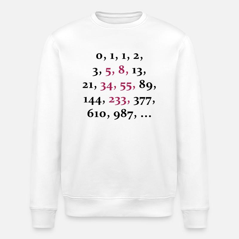 fibonacci sequence (2c) - Stanley/Stella ROLLER Unisex Organic Sweatshirt - white