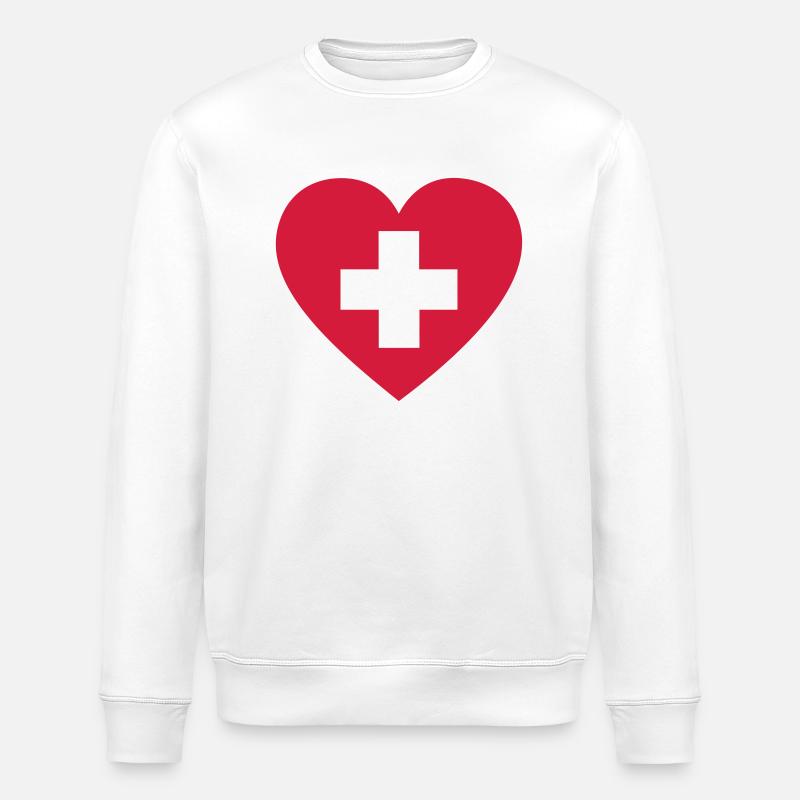 Swiss heart - Stanley/Stella Unisex Bio-Sweatshirt ROLLER - Weiß