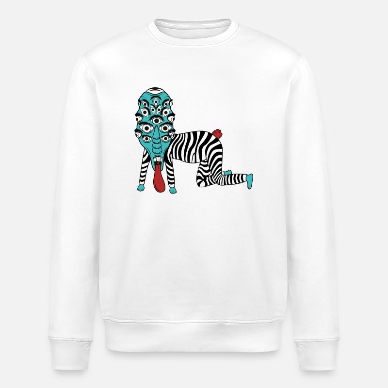 SpaceHoop - Alien - Stanley/Stella Unisex Bio-Sweatshirt ROLLER - Weiß