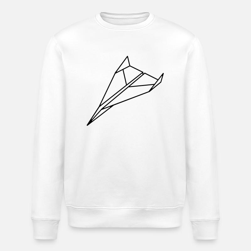 Papier _Flugzeug_a1 - Stanley/Stella Unisex Bio-Sweatshirt ROLLER - Weiß
