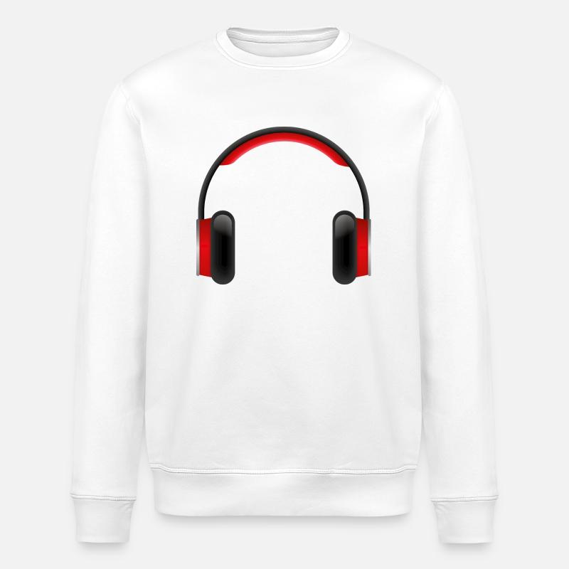 Smiley Headphones - Stanley/Stella Unisex Bio-Sweatshirt ROLLER - Weiß