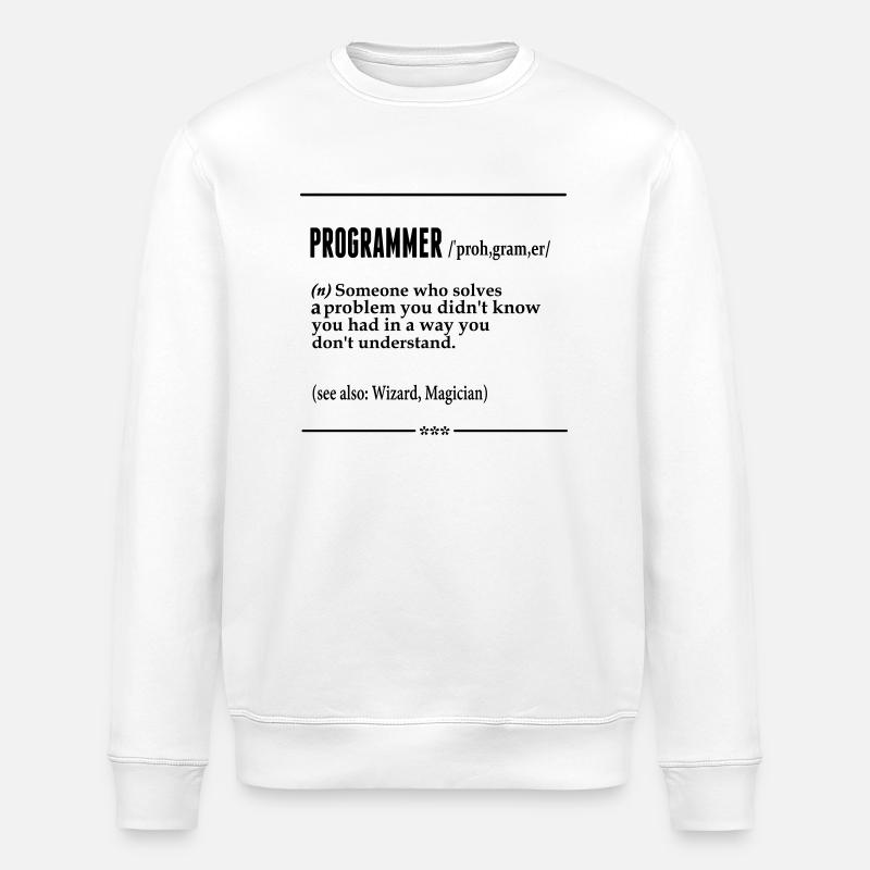 Programmer Noun - Stanley/Stella ROLLER Unisex Organic Sweatshirt - white