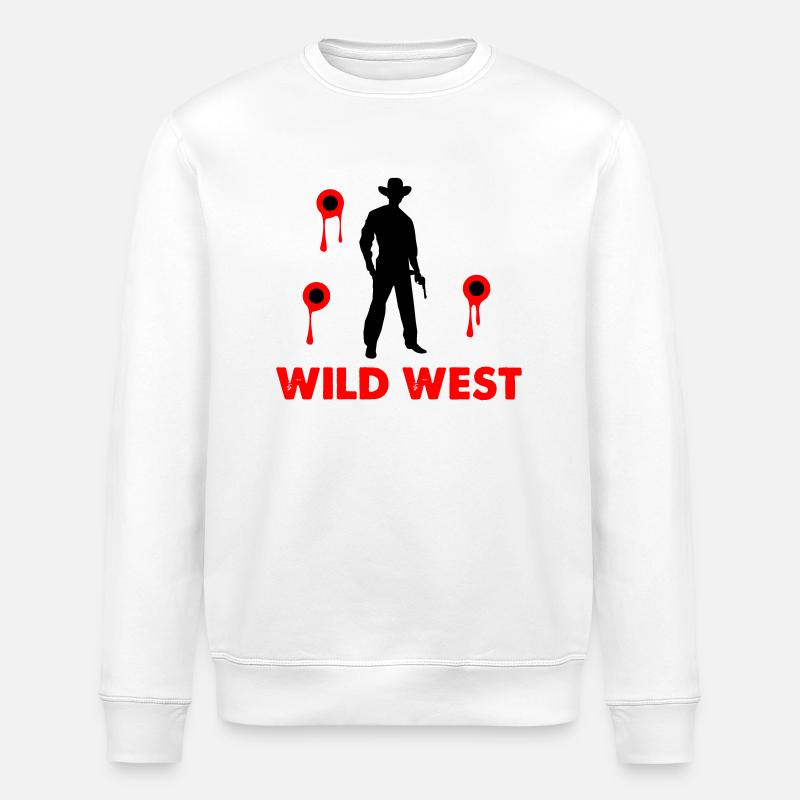 cowboy wild west - Stanley/Stella Unisex Bio-Sweatshirt ROLLER - Weiß