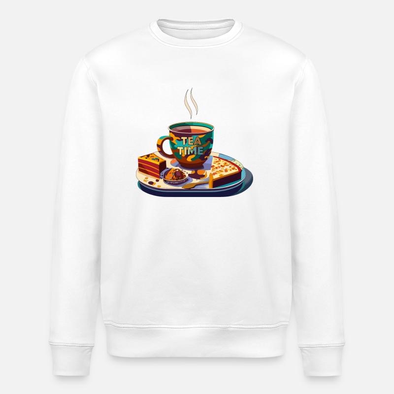 TEA TIME - Stanley/Stella ROLLER Unisex Organic Sweatshirt - white