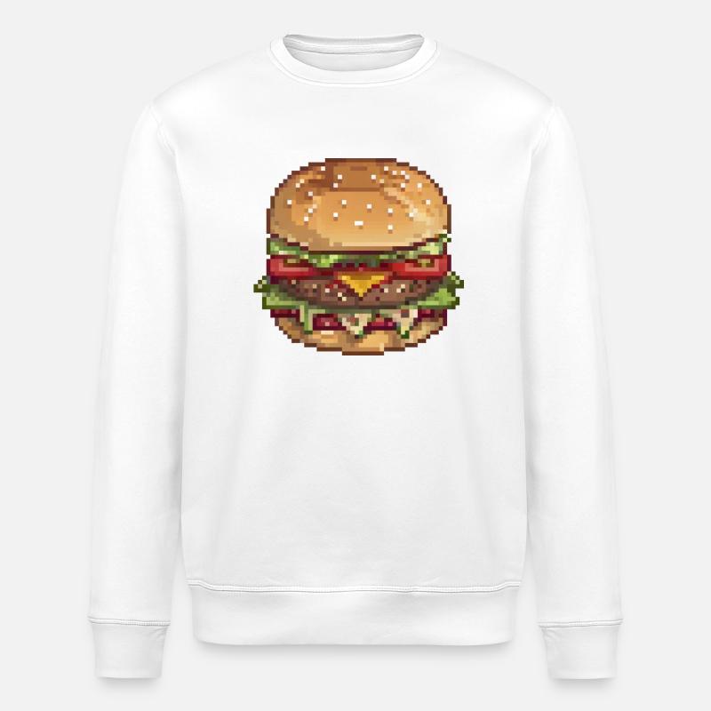 Byte-Size Burger - Stanley/Stella ROLLER Unisex Organic Sweatshirt - white