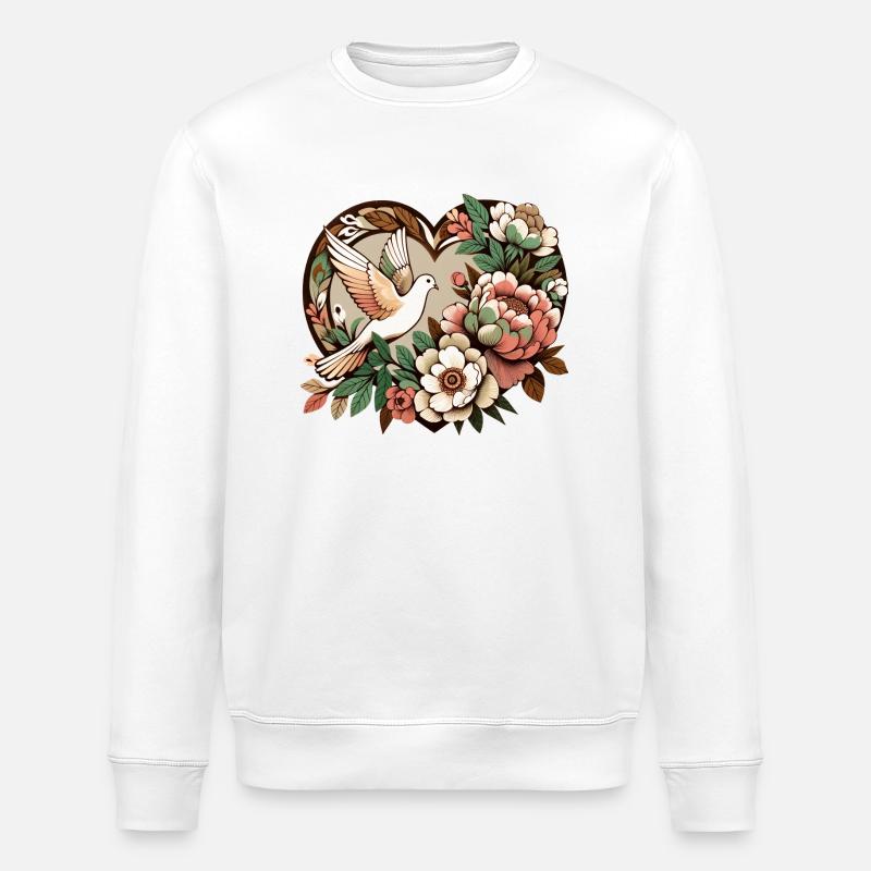 Friedenstaube - Stanley/Stella Unisex Bio-Sweatshirt ROLLER - Weiß