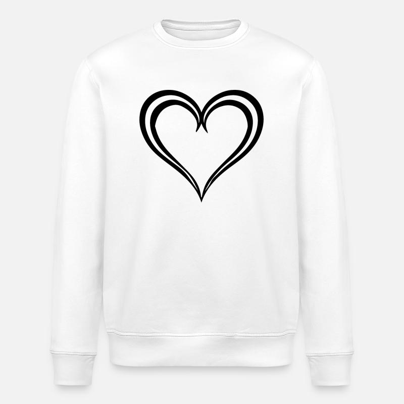 Herz - Stanley/Stella Unisex Bio-Sweatshirt ROLLER - Weiß