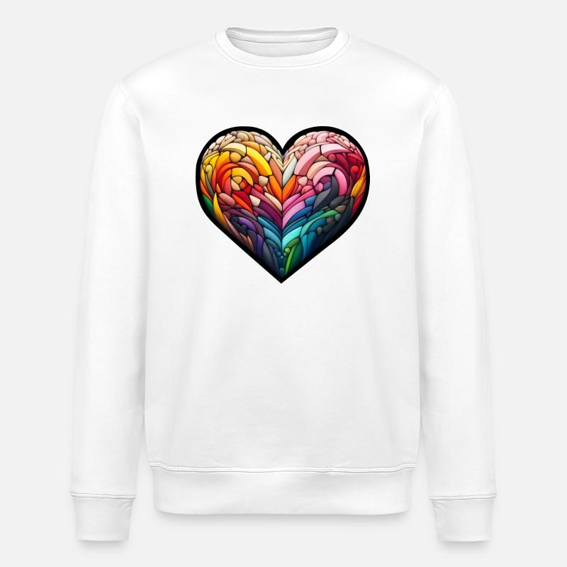 Herz aus Glas - Stanley/Stella Unisex Bio-Sweatshirt ROLLER - Weiß
