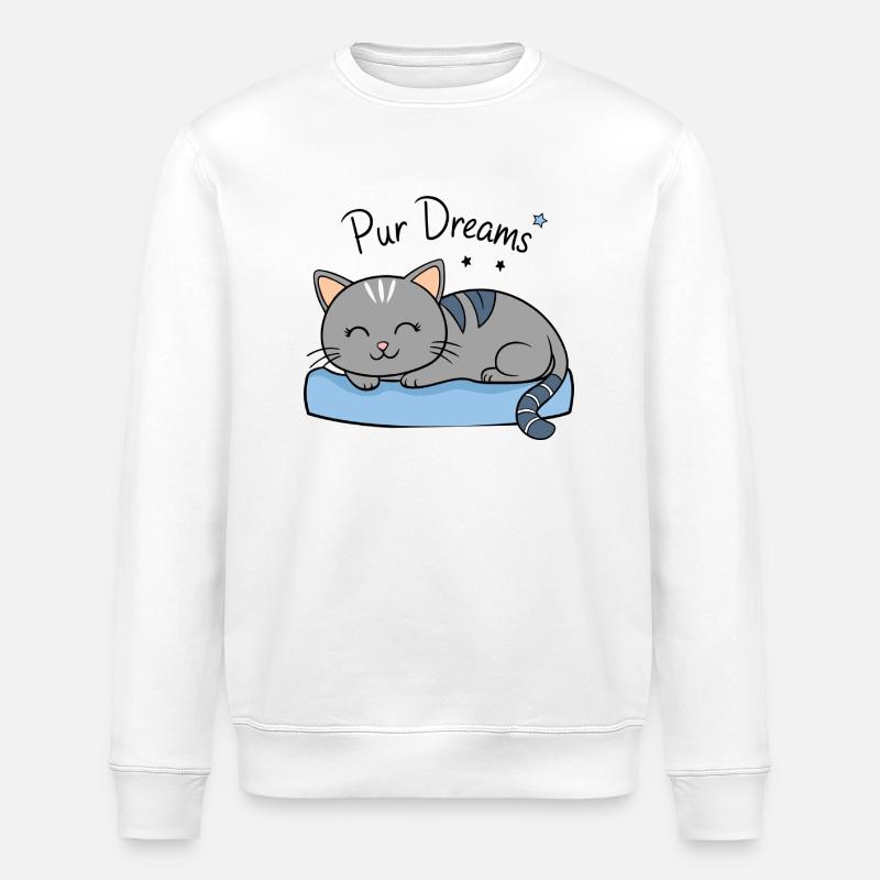 KATZE, PUR DREAMS - Stanley/Stella Unisex Bio-Sweatshirt ROLLER - Weiß