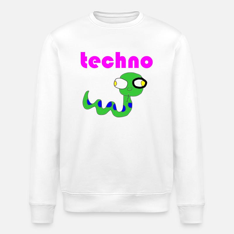 techno schlange - Stanley/Stella Unisex Bio-Sweatshirt ROLLER - Weiß