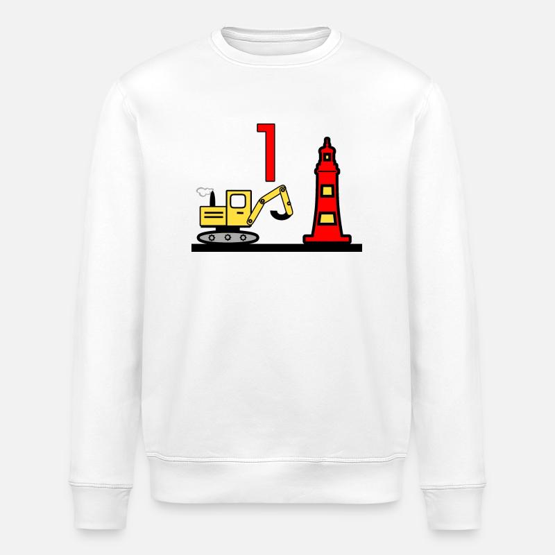 Excavator - Stanley/Stella ROLLER Unisex Organic Sweatshirt - white