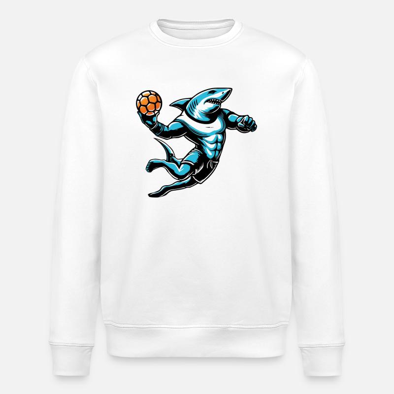 Le requin beach handballeur - Sweat bio ROLLER Stanley/Stella Unisexe - blanc