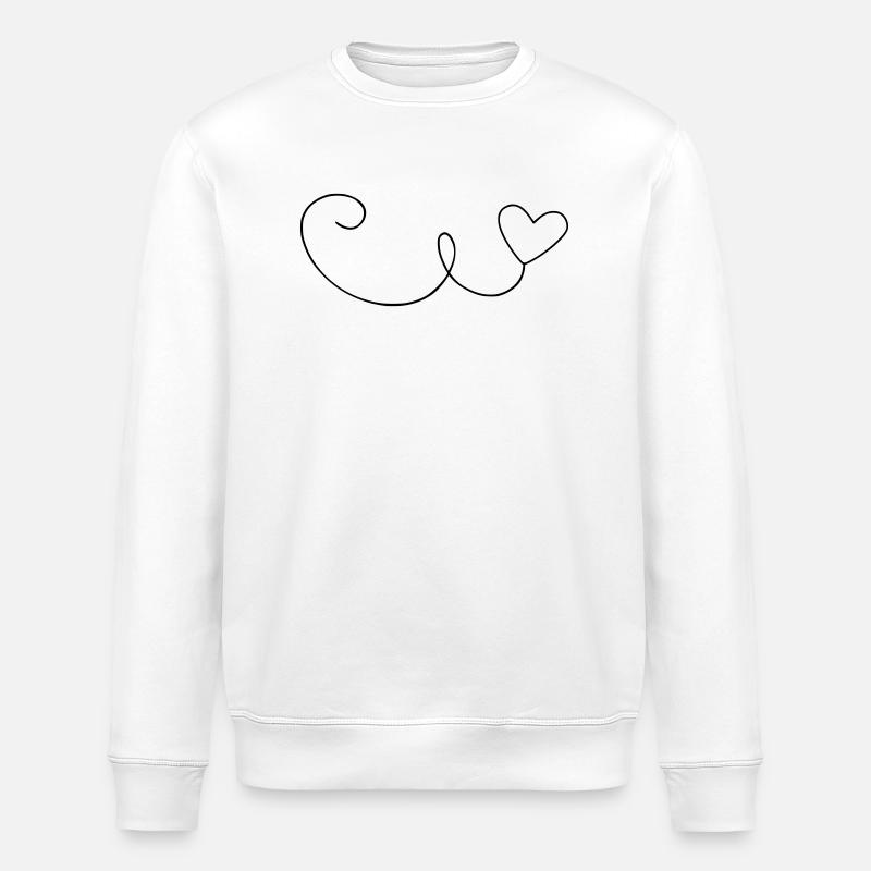 Herz Schwung Linie - Stanley/Stella Unisex Bio-Sweatshirt ROLLER - Weiß