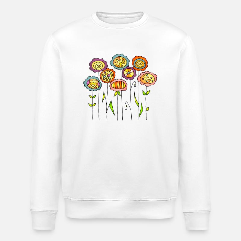 Blumen - Stanley/Stella Unisex Bio-Sweatshirt ROLLER - Weiß