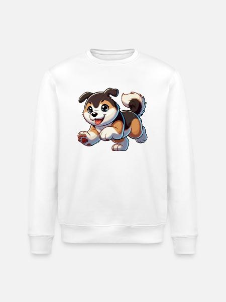 Akita puppy - Stanley/Stella ROLLER Unisex Organic Sweatshirt - white