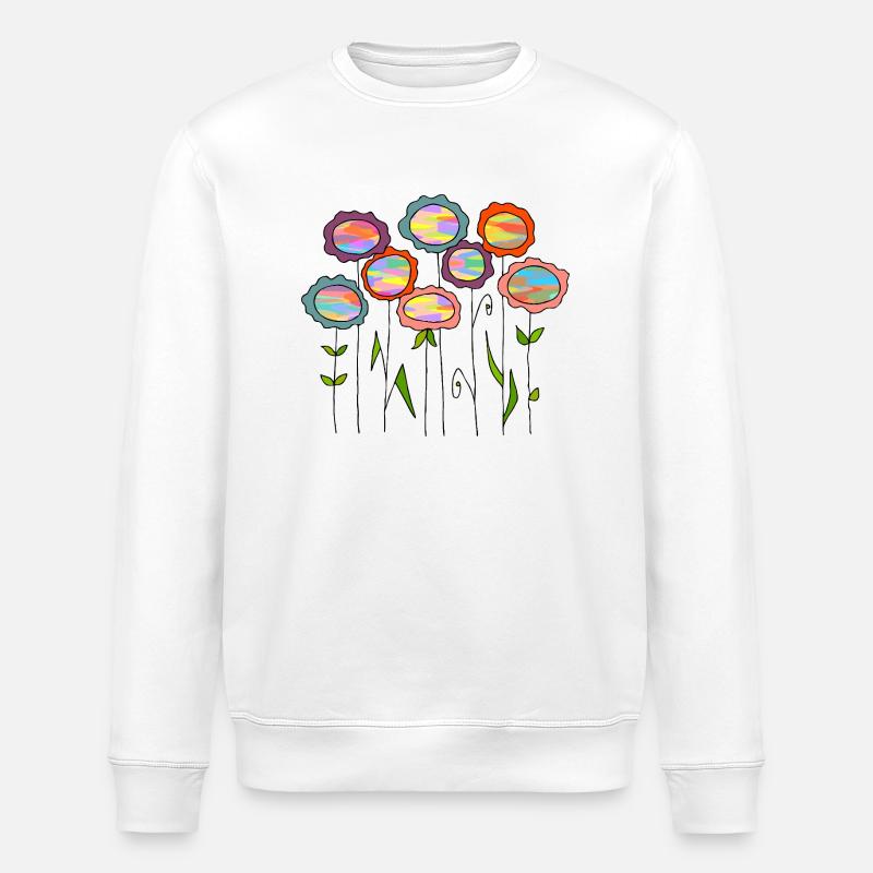 Blumen - Stanley/Stella Unisex Bio-Sweatshirt ROLLER - Weiß