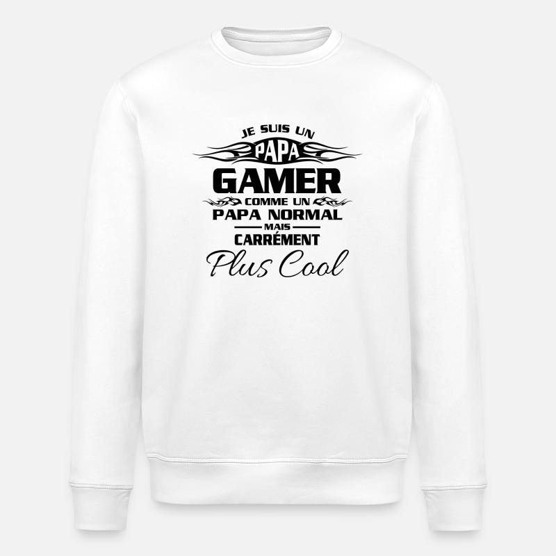 Papas gamers - Sweat bio ROLLER Stanley/Stella Unisexe - blanc