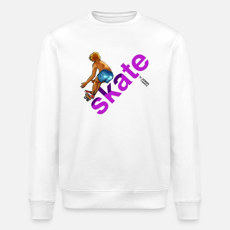 skate_80 - Stanley/Stella Unisex Bio-Sweatshirt ROLLER - Weiß