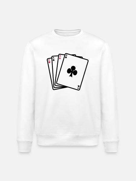 Poker - Karten - Stanley/Stella Unisex Bio-Sweatshirt ROLLER - Weiß