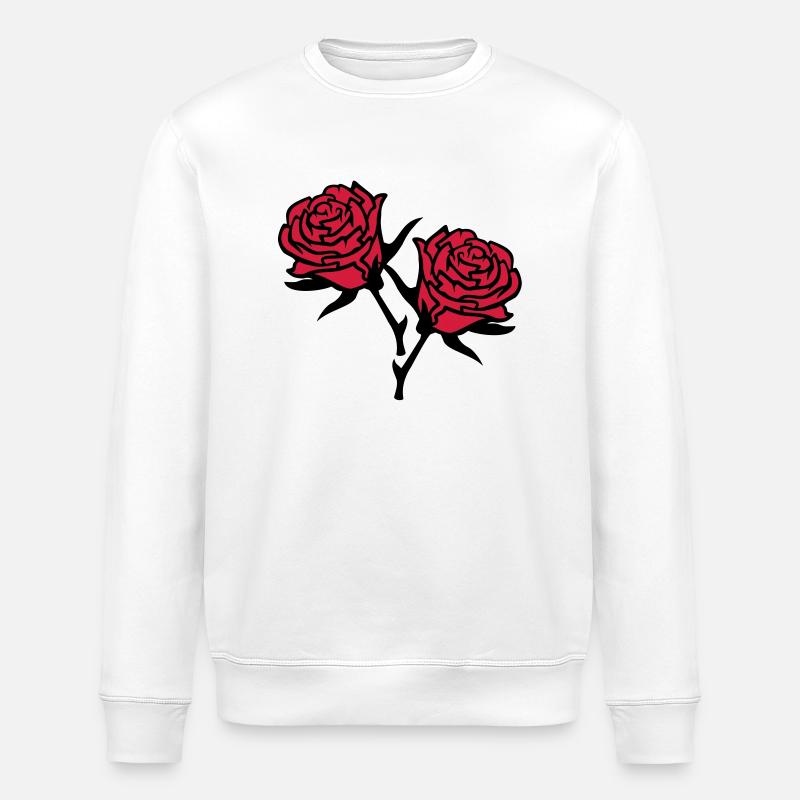 roses4 - Stanley/Stella Unisex Bio-Sweatshirt ROLLER - Weiß