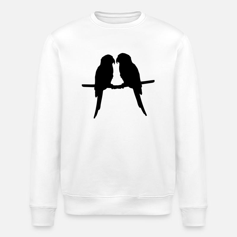 Papageien paar Vögel - Stanley/Stella Unisex Bio-Sweatshirt ROLLER - Weiß