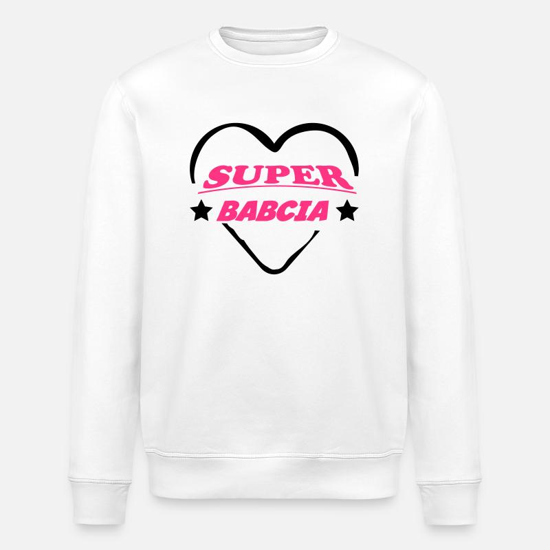 Super babcia - Stanley/Stella Unisex Bio-Sweatshirt ROLLER - Weiß