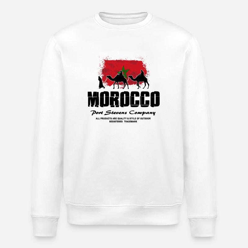 Morocco - Camel & Flag - Stanley/Stella Unisex Bio-Sweatshirt ROLLER - Weiß