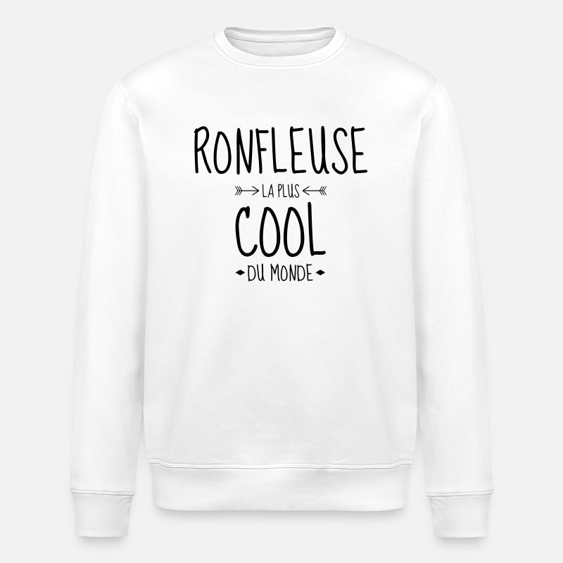 Ronfler / Ronfleur / Ronfleuse / Ronflement - Sweat bio ROLLER Stanley/Stella Unisexe - blanc