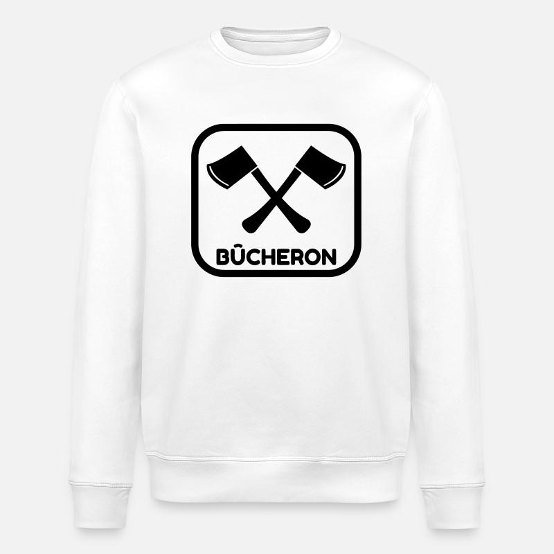 bûcheron / forêt / arbre / bois - Sweat bio ROLLER Stanley/Stella Unisexe - blanc