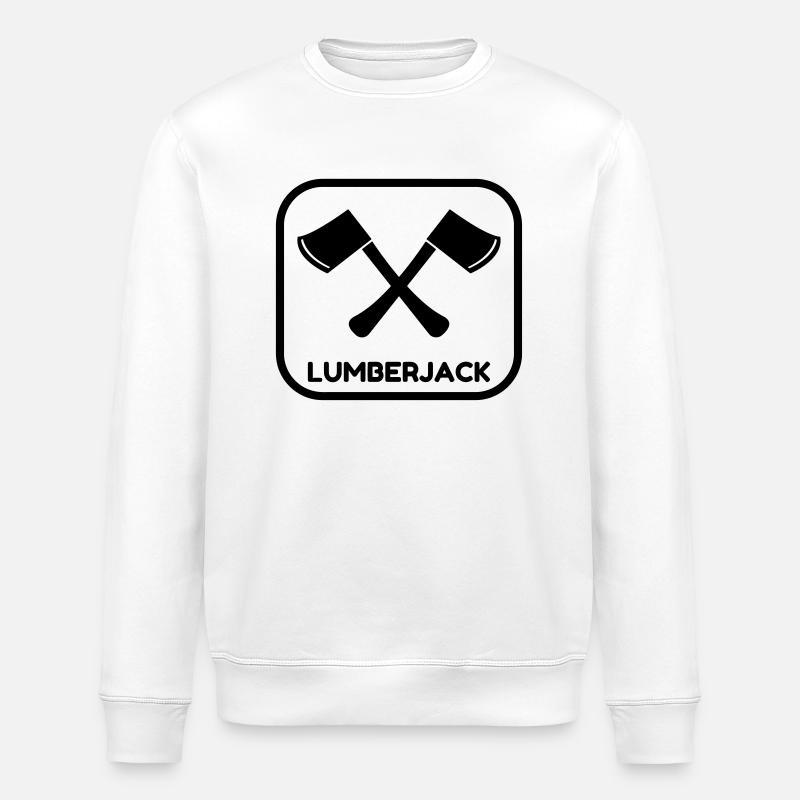 bûcheron / forêt / arbre / bois - Sweat bio ROLLER Stanley/Stella Unisexe - blanc
