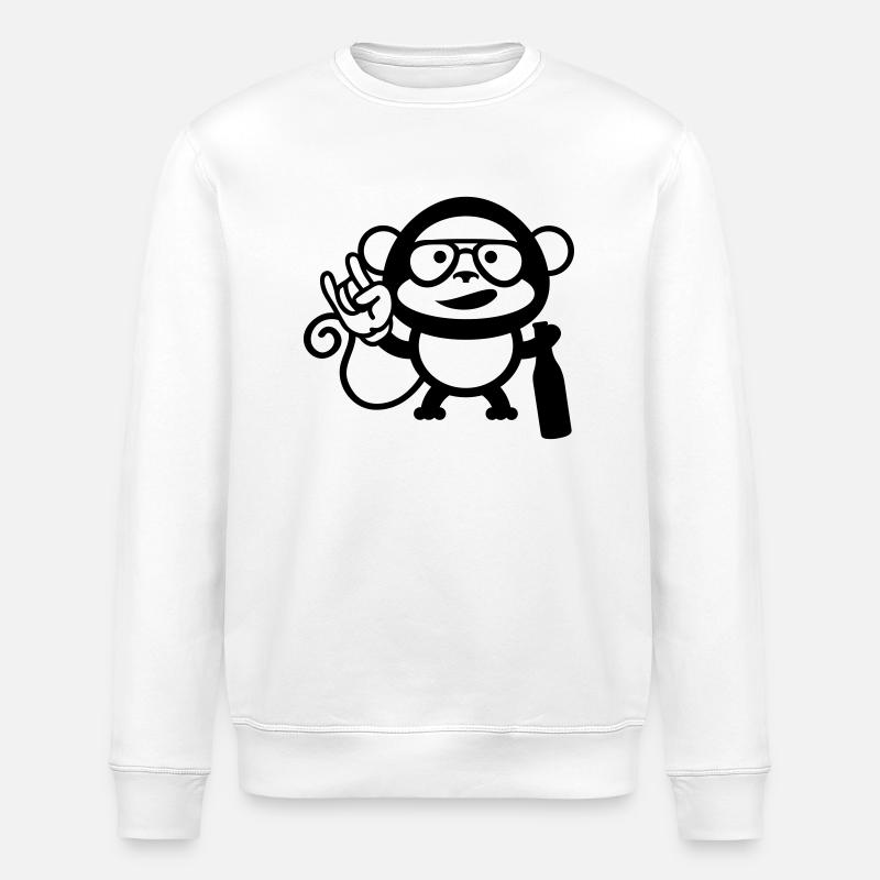 monkey party cool - Stanley/Stella Unisex Bio-Sweatshirt ROLLER - Weiß