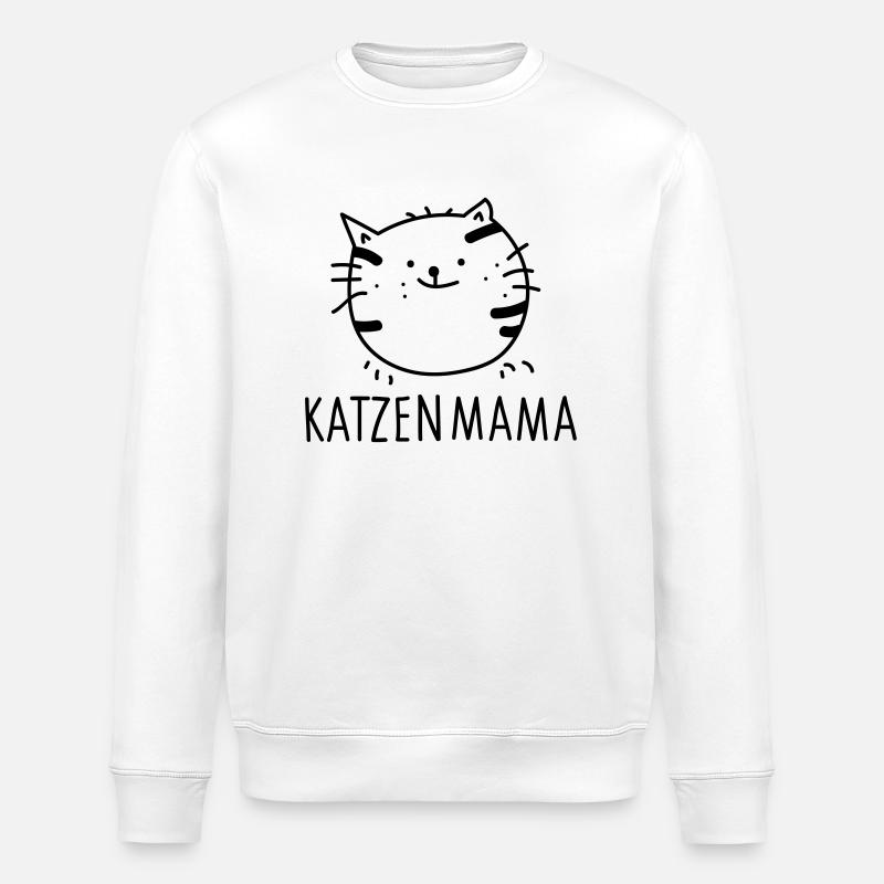 Katzenmama - Stanley/Stella Unisex Bio-Sweatshirt ROLLER - Weiß