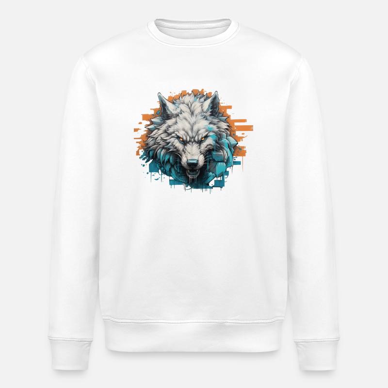 Geist des Nordens - Graffiti-Stil - Stanley/Stella Unisex Bio-Sweatshirt ROLLER - Weiß