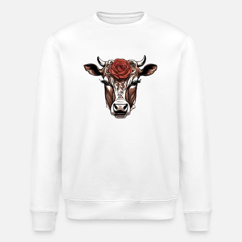 Kuh - Stanley/Stella Unisex Bio-Sweatshirt ROLLER - Weiß