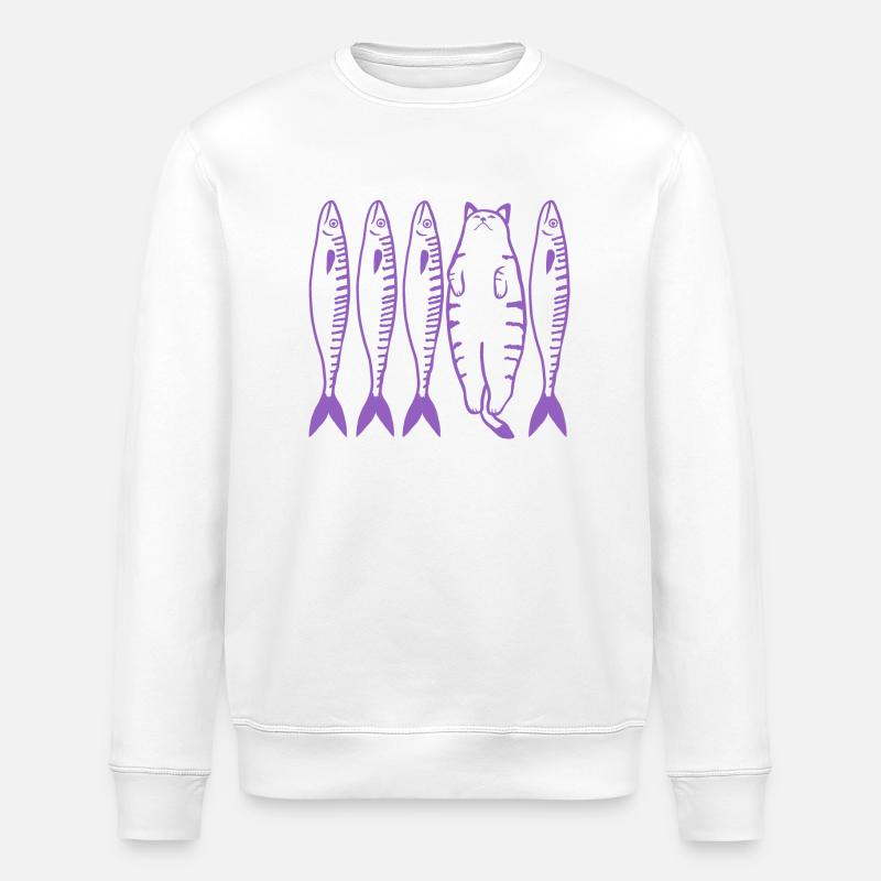 Le chat violet - Sweat bio ROLLER Stanley/Stella Unisexe - blanc
